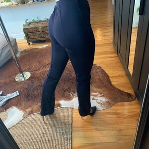 High-Rise navy Blue Stretch Bootcut Pants